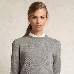 Zady .01 Crewneck Grey Wool Sweater Medium